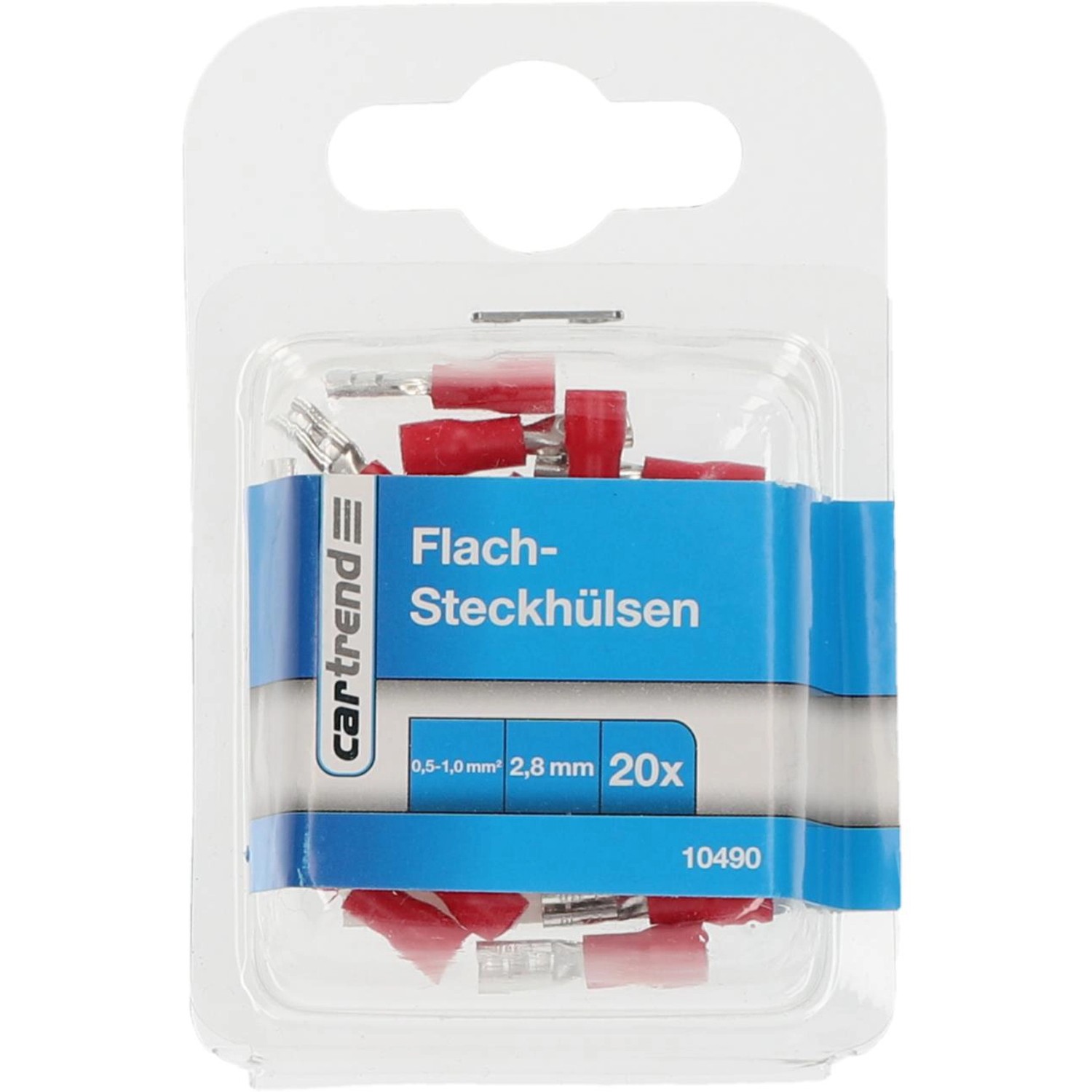 Cartrend Flachsteckhülsen, rot, 2,8 mm, 20 Stück, für Autoelektrik.