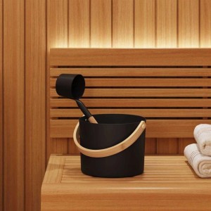 vidaXL Sauna Zubehör Set 2 Stk Schwarz 42023426