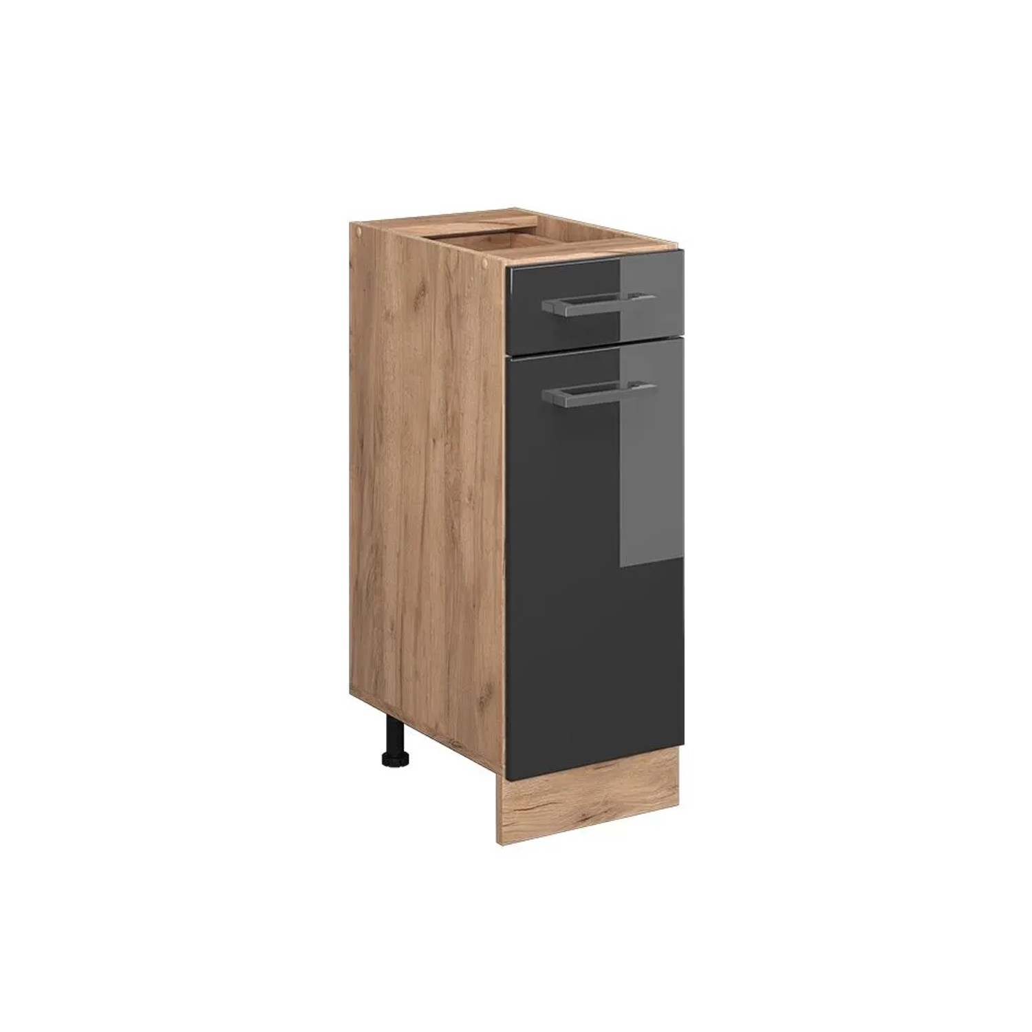 Vicco Küchenunterschrank R-Line Anthrazit Hochglanz Goldkraft Eiche 30 cm ohne Arbeitsplatte