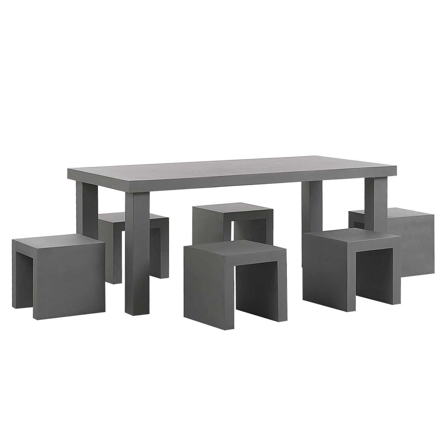 Beliani Gartentisch Set TARANTO Grau 90 x180 x76 günstig online kaufen