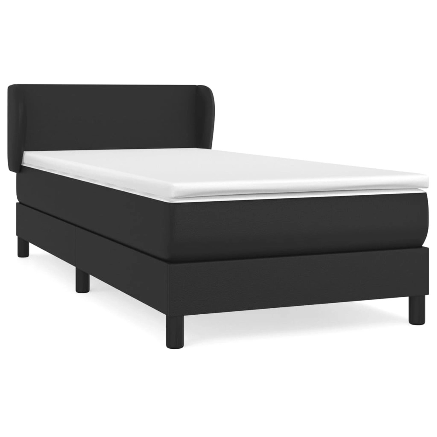 vidaXL Boxspringbett mit Matratze Schwarz 90x190 cm Kunstleder1469180 günstig online kaufen