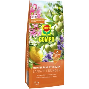 Compo Mediterrane Pflanzen Langzeit-Dünger 1,5kg für Oleander, Zitrus & Co.