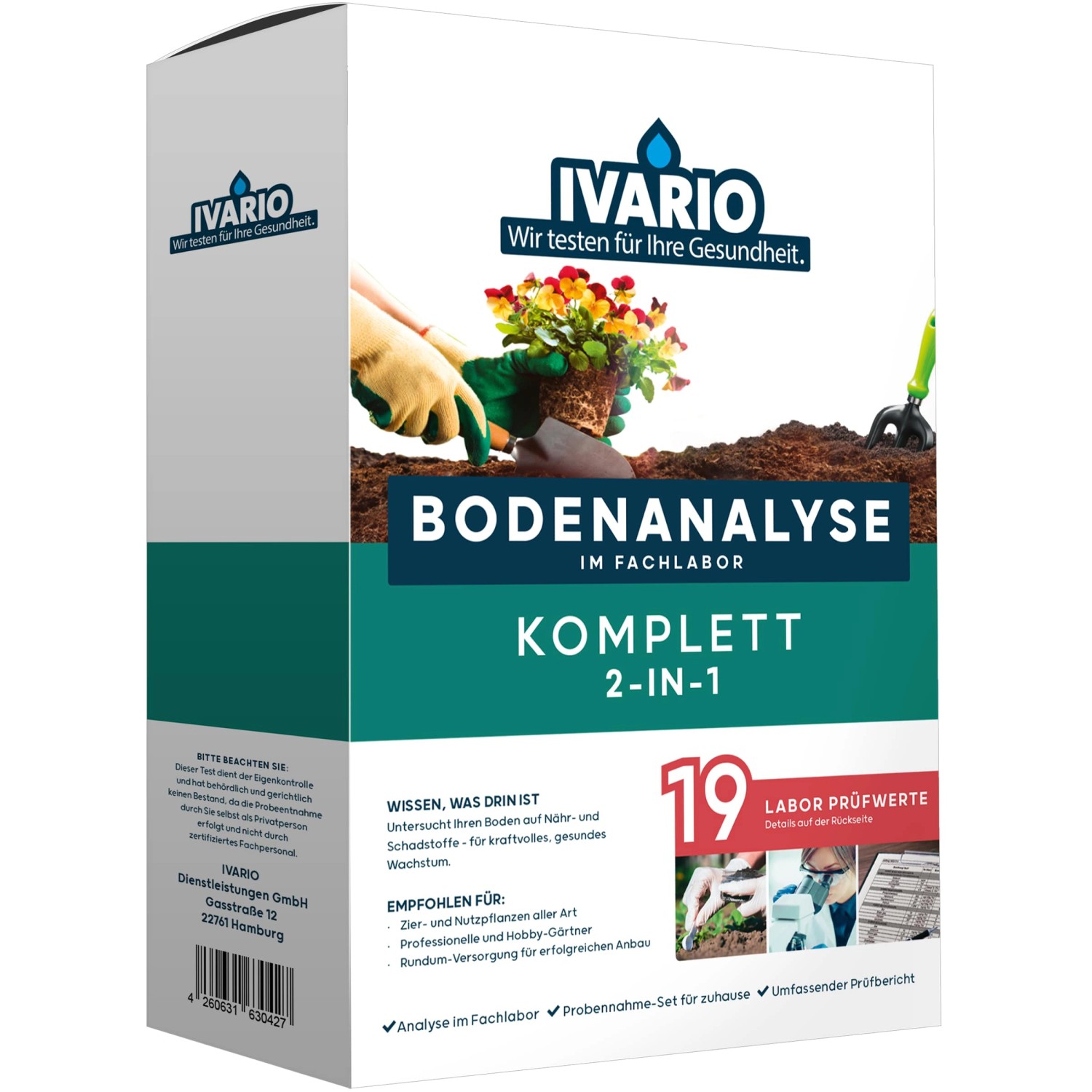 Ivario Bodentest 2-in-1 Komplett 19 Prüfwerte