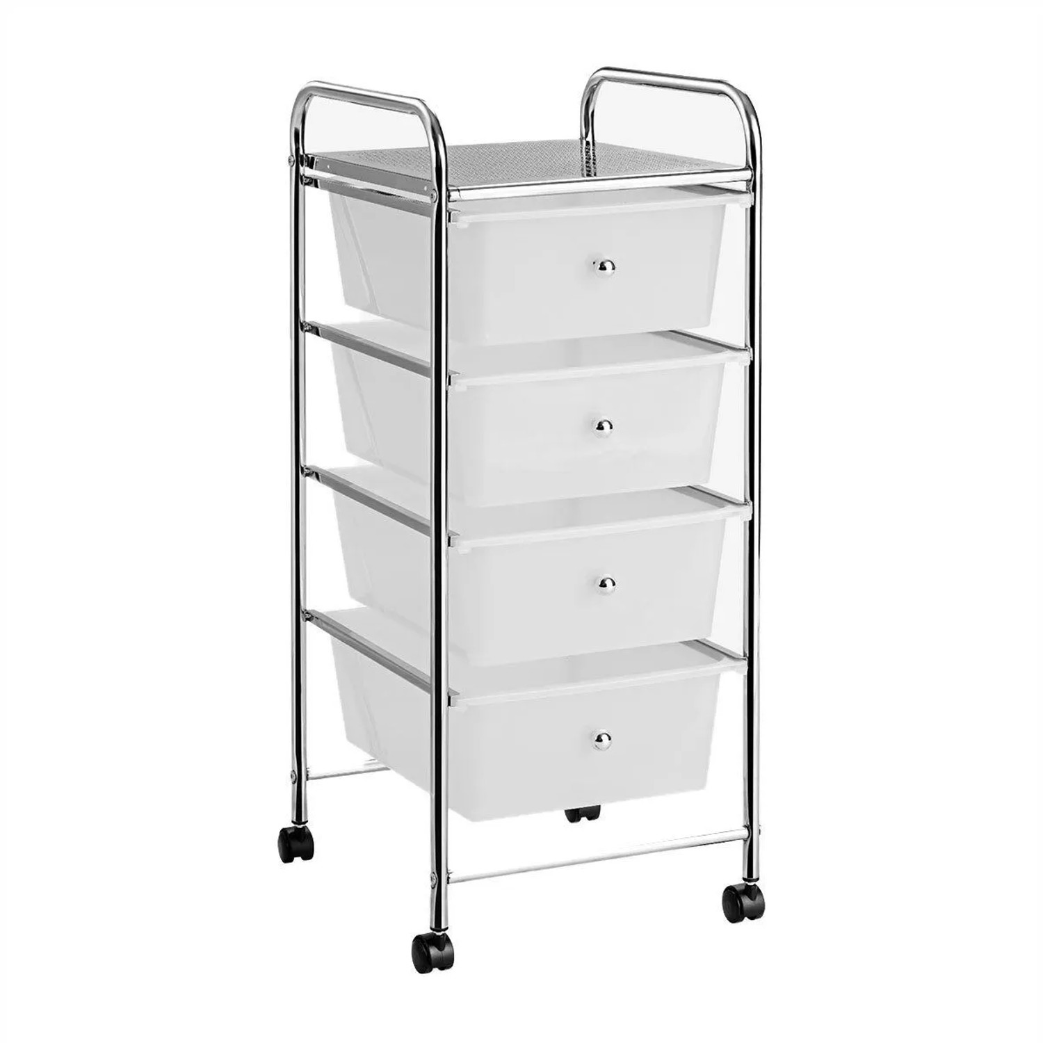 Costway Rollwagen mit 4 Stapelbaren Schubladen Transparent günstig online kaufen
