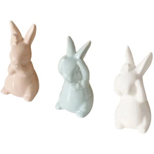 Boltze Deko-Figur Tilly, 3-fach sortiert, aus Porzellan in Rosa, Blau und Weiß.