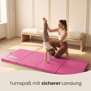 eyepower Gymnastikmatte Klappbar 180 x 60 x 5 cm Pink Aubergine