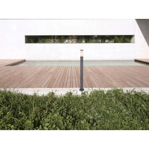 Globo Außenleuchte Boston, 110cm, Edelstahl Opal mit Bewegungssensor für den Garten.