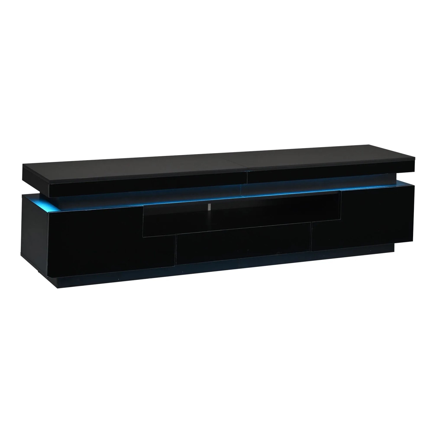 Merax TV-Lowboard 175x38x45 cm LED Hochglanz Schwarz