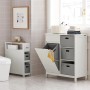SoBuy Nischenregal BZR83-W, weißes Badregal mit 2 Körben und Kippfach im Badezimmer.