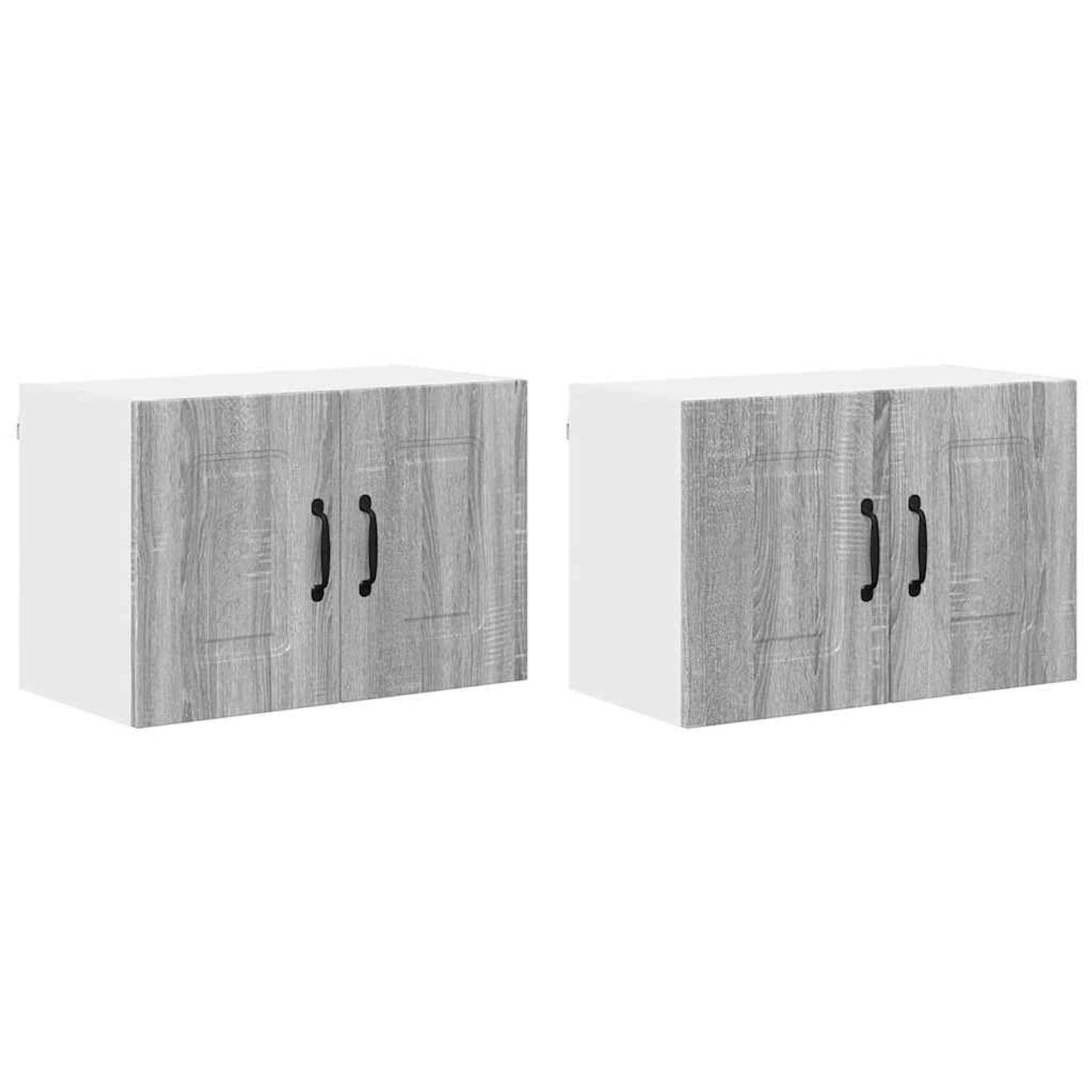 vidaXL Küchenwandschrank mit Regal 2 Stk Graues Sonoma 60 x 31 x 40 cm 8845 günstig online kaufen