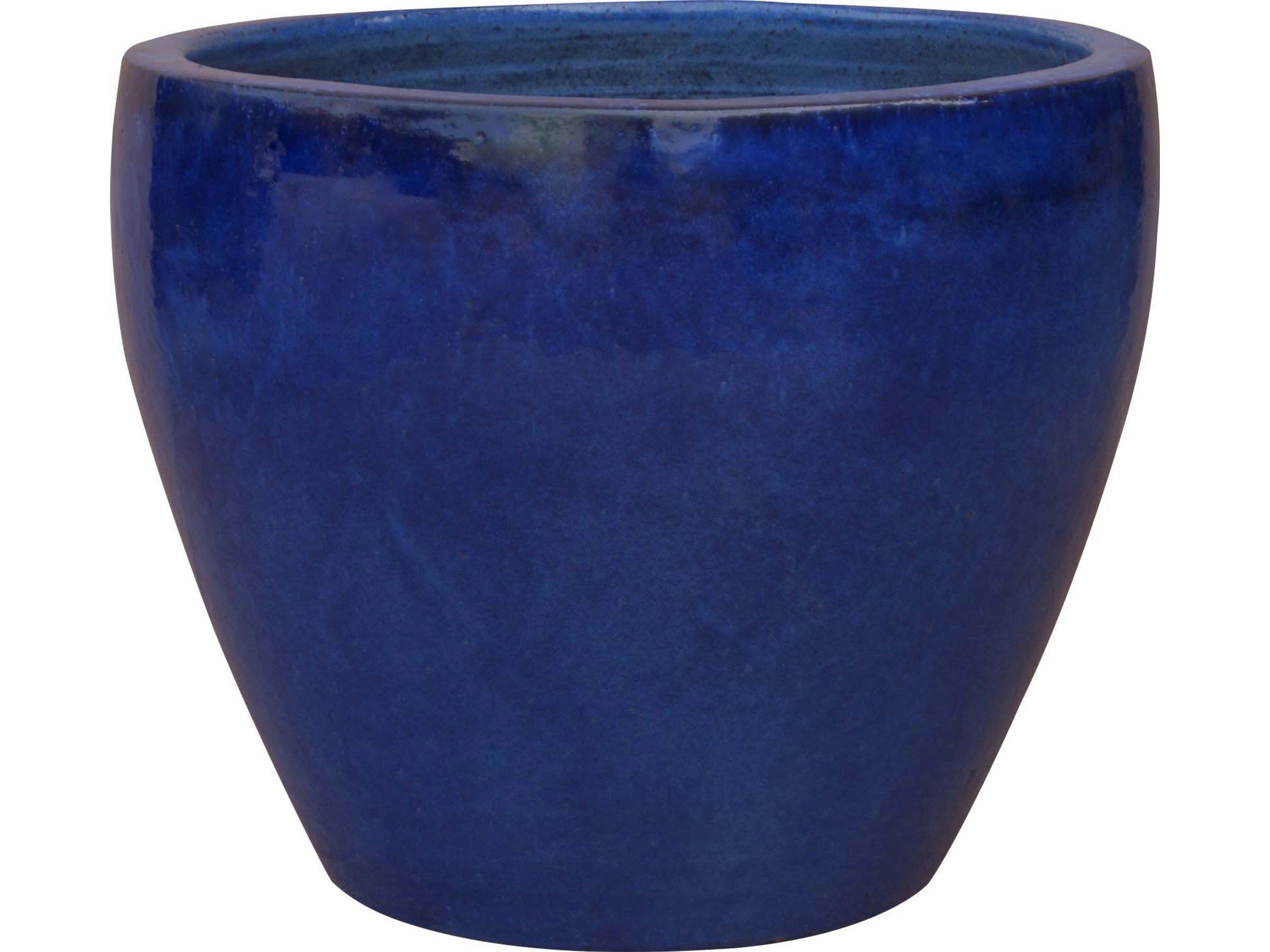 Blauer Metall-Blumentopf Mit Ständer – 30 Cm Hoch – Moderner Übertopf Für Drinnen