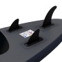 Detailansicht des schwarzen ECD Germany Stand Up Paddle Boards Makani mit drei Finnen.