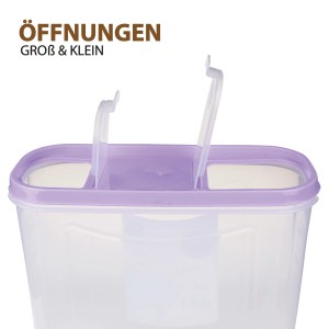 Bestlivings Schüttdose, 4,5L, lila, mit zwei Öffnungen. Ideal zur Vorratshaltung in der Küche.