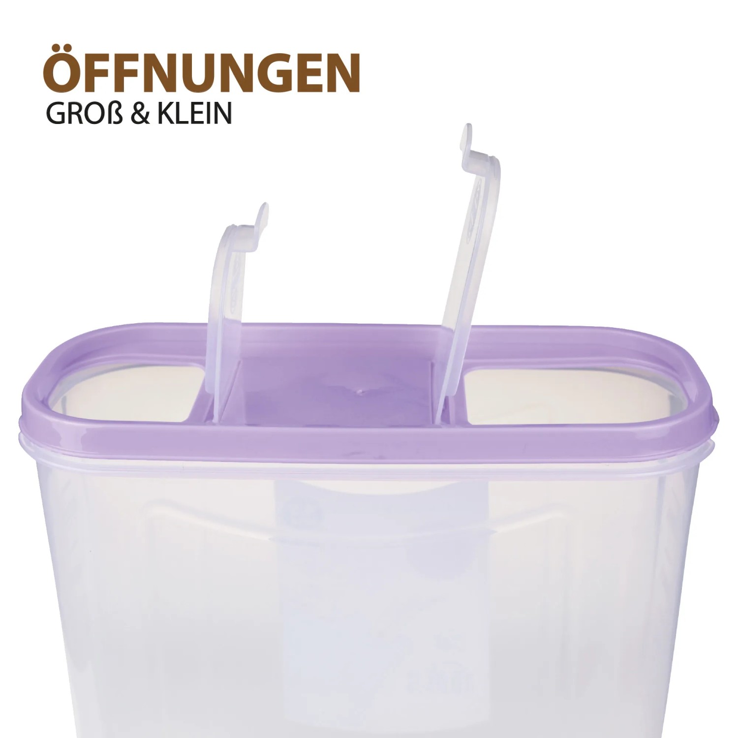 Bestlivings Schüttdose, 4,5L, lila, mit zwei Öffnungen. Ideal zur Vorratshaltung in der Küche.