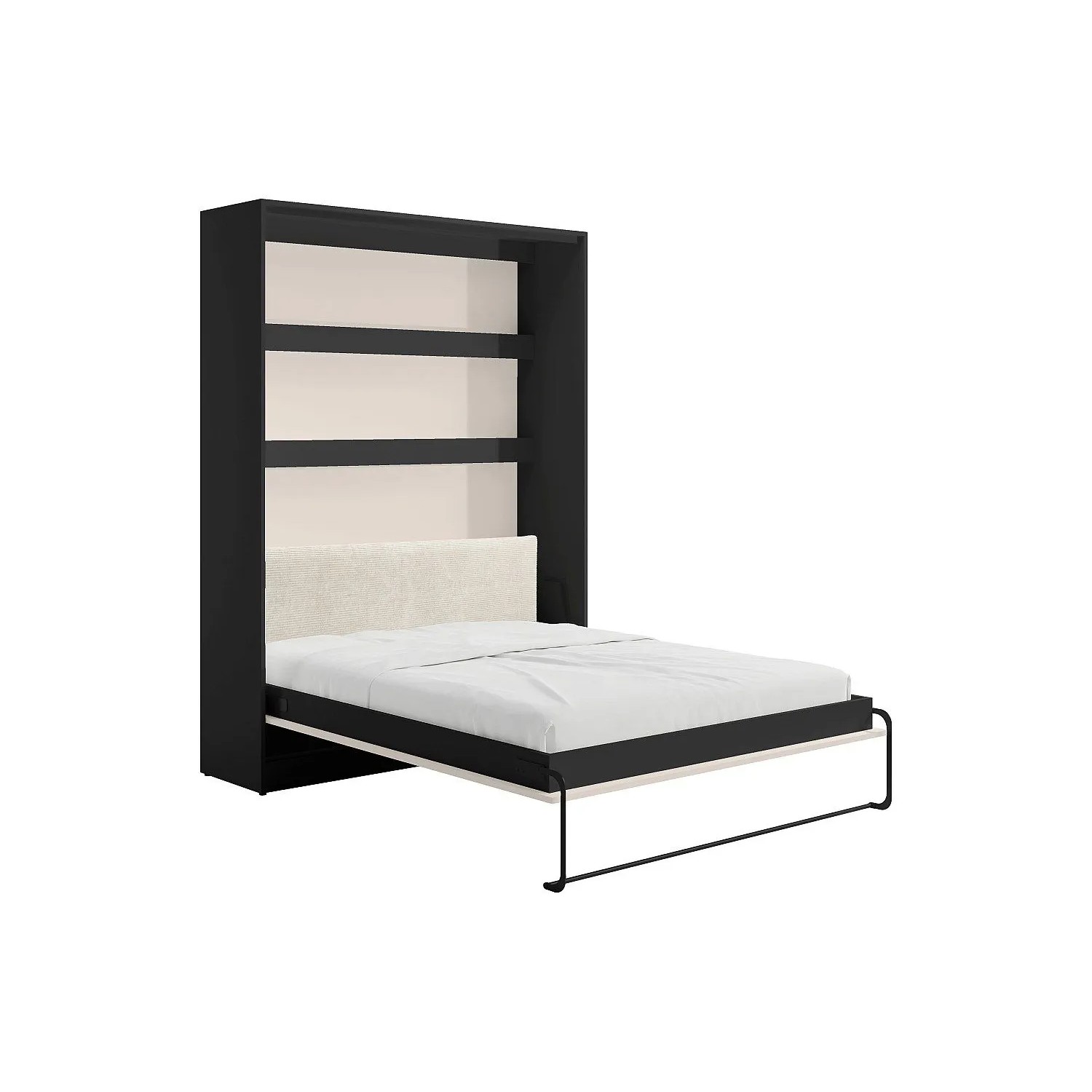 Vente-unique Schrankbett Rapili Schwarz  Beige 179 cm