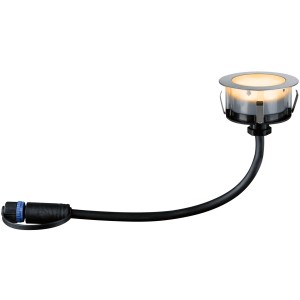 Paulmann LED-Bodeneinbaustrahler Floor Plug & Shine, 7cm Durchmesser. Außenleuchte mit warmweißem Licht und Anschlusskabel.