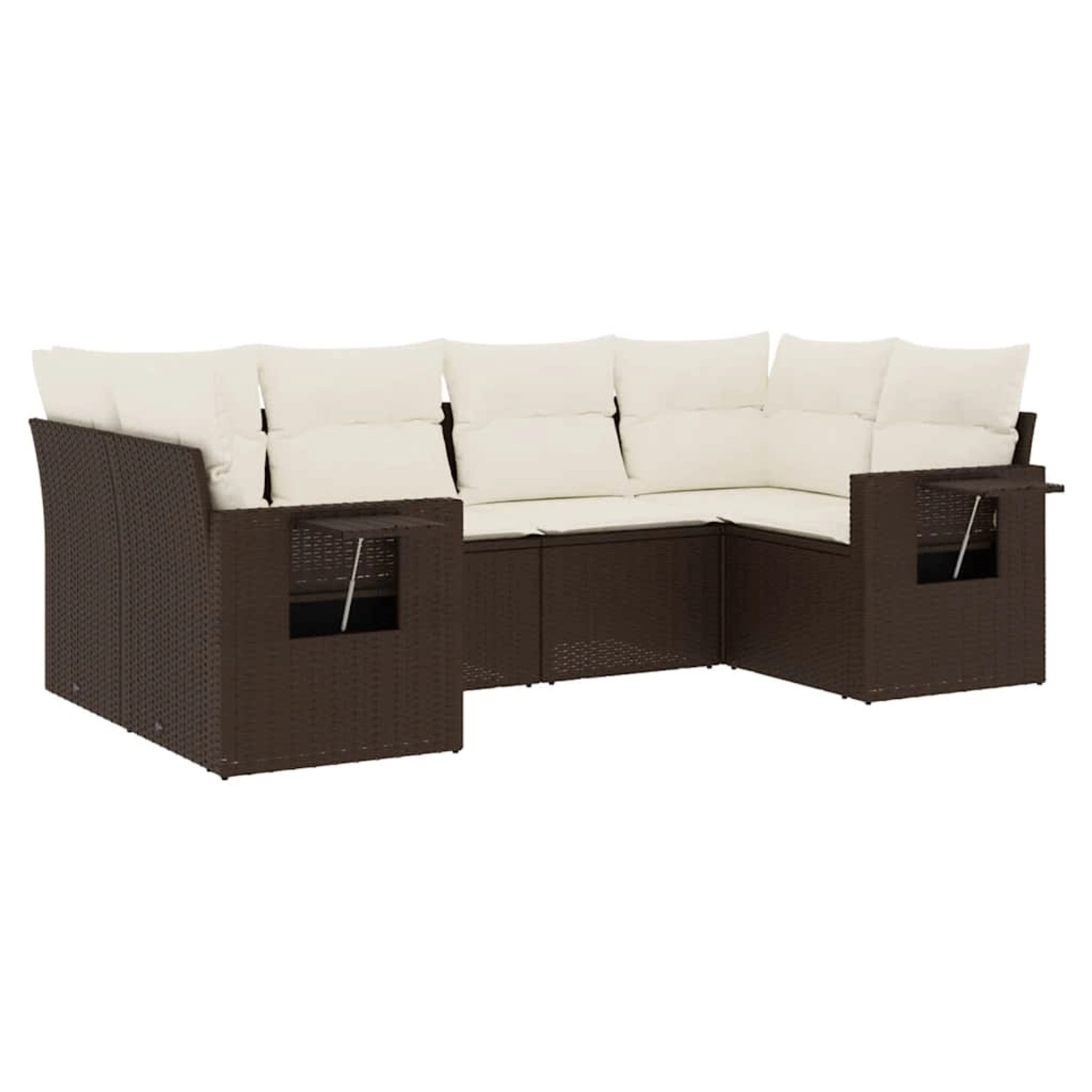 vidaXL 6-Tlg Garten-Sofagarnitur mit Kissen Braun Poly Rattan 3220582 günstig online kaufen