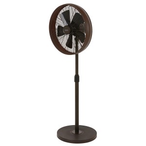 Lucci Air Retro Standventilator Breeze Pedestal in Bronze mit schwarzem Flügelrad.