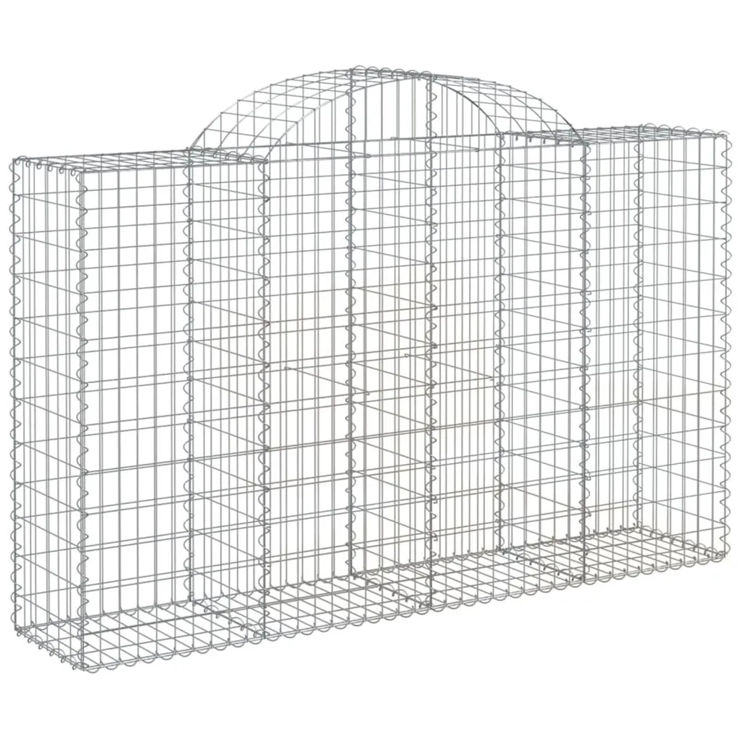 vidaXL Gabionen mit Hochbogen 30 Stk 200x50x120/140cm Verzinktes Eisen 3146358