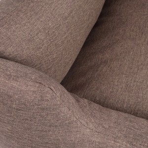 Detailaufnahme: Knuffelwuff Hundebett Lotte Velours XL, graubraunes robustes Gewebe.