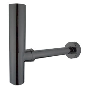 Sturotec Design Röhrensiphon, 1 1/4 Zoll, schwarz matt, mit Geruchsverschluss.