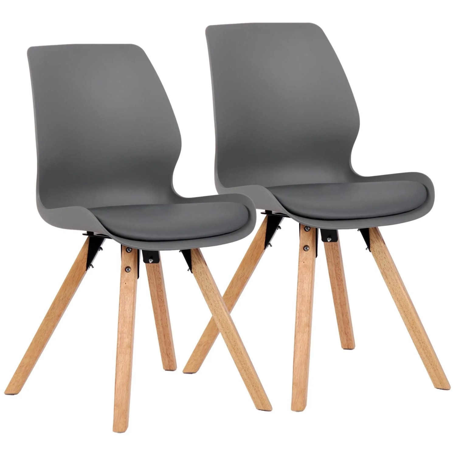 CLP 2er Set Esszimmerstuhl Luna grau/Kunststoff