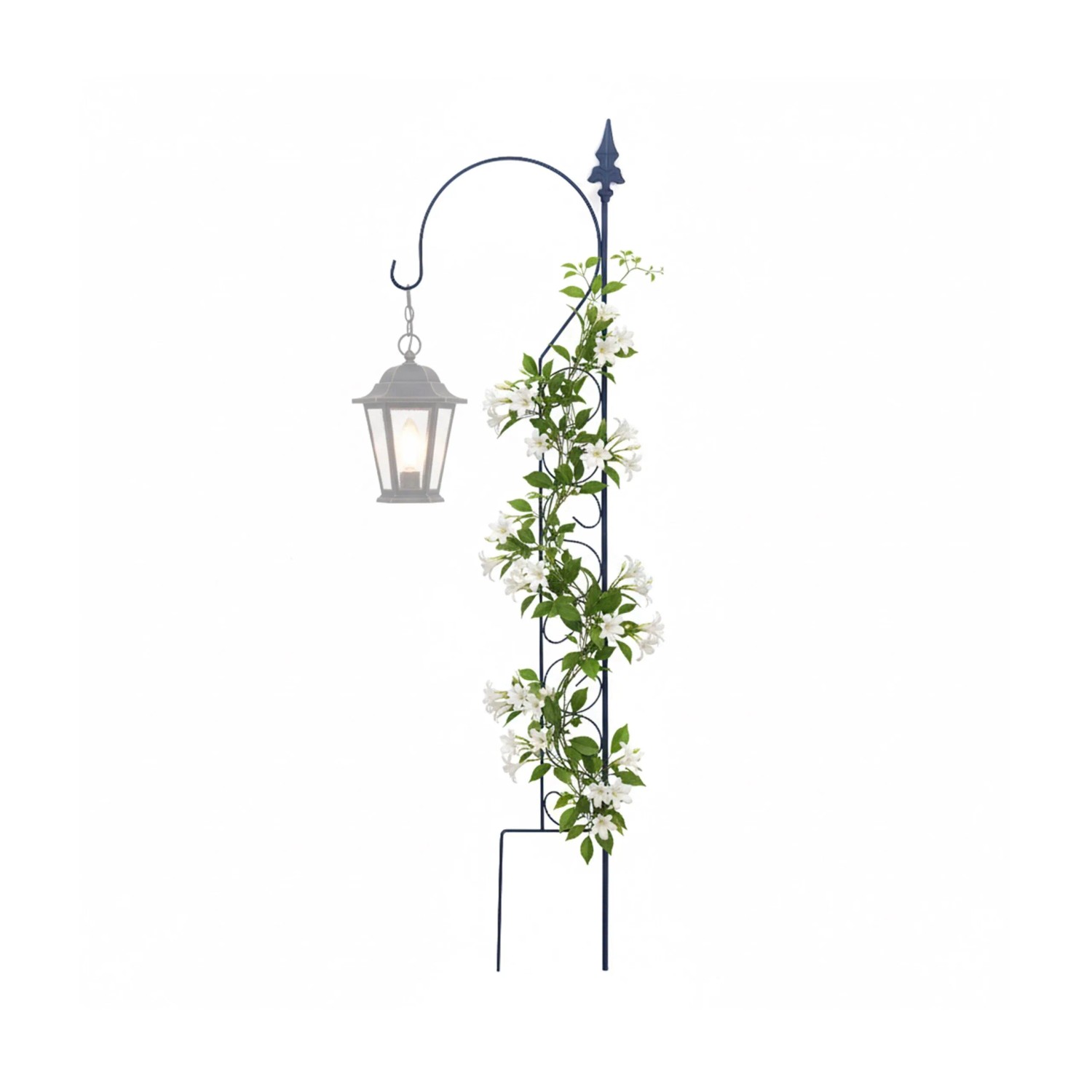 Relaxdays Rankhilfe Stahl Schwarz Mit Haken Steckbar 116 cm x 28 cm