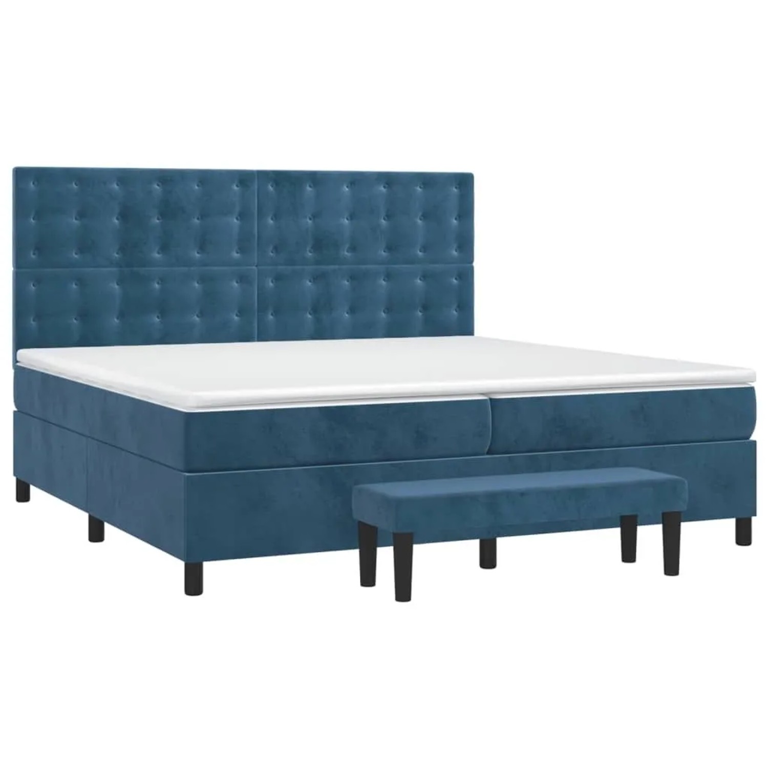 vidaXL Boxspringbett mit Matratze Dunkelblau 200x200 cm Samt 3138107 günstig online kaufen