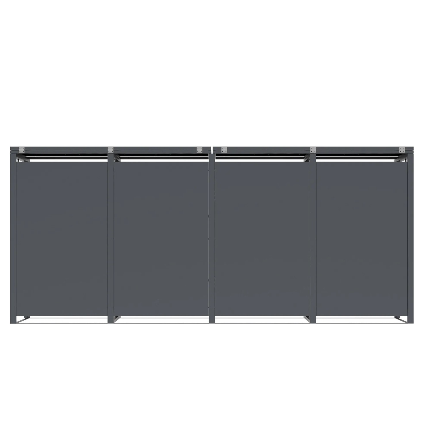 Westmann Mülltonnenbox Status 4 in Anthrazit mit Holzoptik für vier 240-Liter-Tonnen.