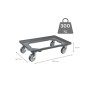 PROREGAL Transportroller Sparset für Euroboxen, grau, mit Gummirädern und 300 kg Traglast.