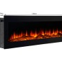 EL Fuego Elektrokamin Meran B130 cm, schwarzer Wandkamin mit Flammeneffekt und Maßen.