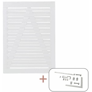 Weißes Nadelholz Gartentor Osaka, 100x136cm, mit Beschlägen für Selbstmontage.