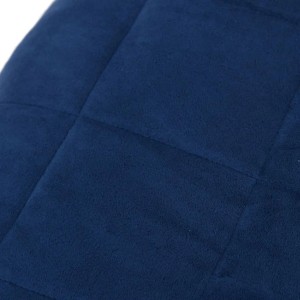 Blaue vidaXL Gewichtsdecke (11 kg) aus Stoff, gesteppt, für besseren Schlaf.