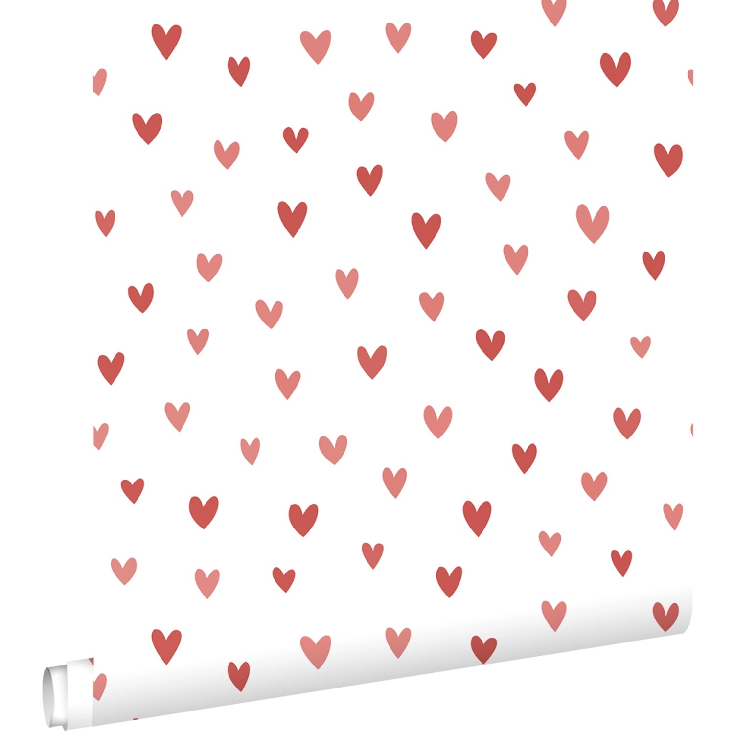 ESTAhome Tapete Herzchen Weiß und Rosa 50 x 900 cm günstig online kaufen