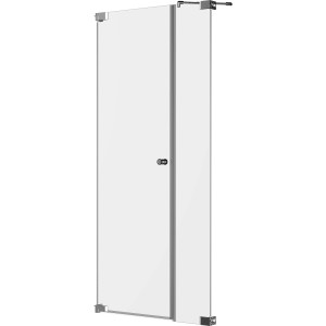 Brava Dusch-Nischentür mit Festteil, Chrom, Sondermaßanfertigung. Duschtür für barrierefreies Bad.