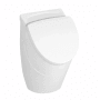 VILLEROY & BOCH O.NOVO Absaug-Urinal aus weißer Keramik mit geschlossenem Deckel. Kompaktes Design für Bad & Gäste-WC.
