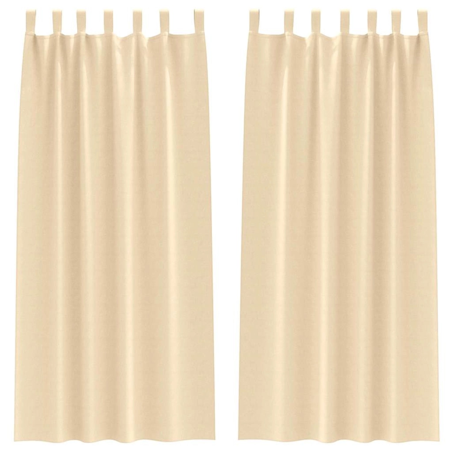 vidaXL Verdunkelungs-Vorhänge mit Ringen Creme Polyester 4107596 günstig online kaufen