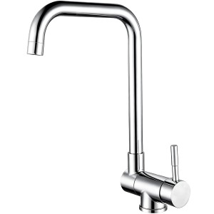 AICA Wasserhahn Doppelfunktion 360° Drehbare Kippbare Chrom Küchenarmatur Wasser mit 304 Edelstahl und Keramikventil Mischbatterie