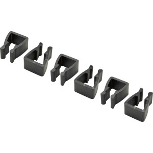 6 schwarze Verbinder aus Kunststoff für Cleburne Eck-Diningset Lounge-Gartenmöbel.