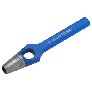 Blaues LUX Locheisen 10 mm Comfort aus Stahl für Löcher in Teppich, Pappe, Kork.