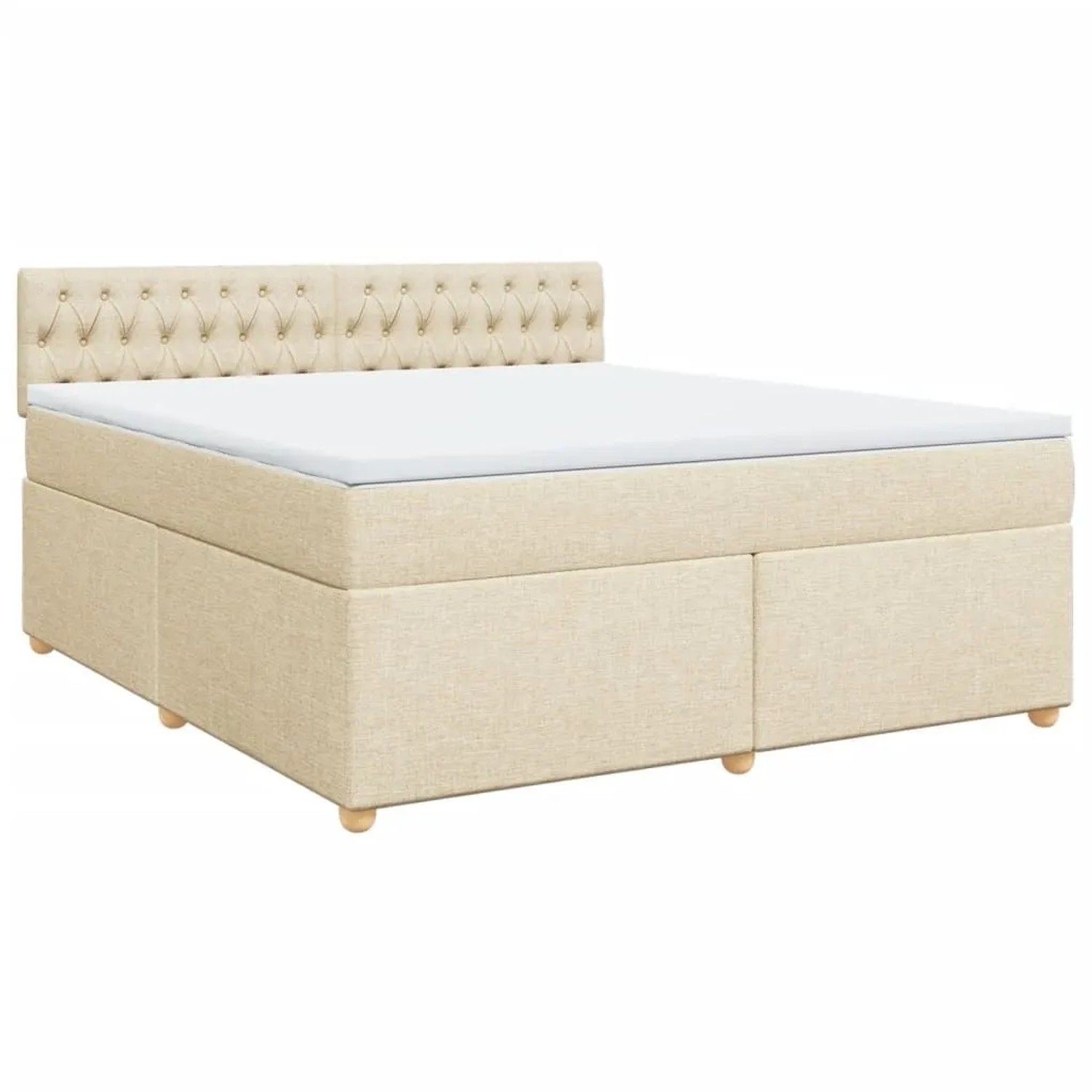 vidaXL Boxspringbett mit Matratze Creme 180x200 cm Stoff 3286771 günstig online kaufen