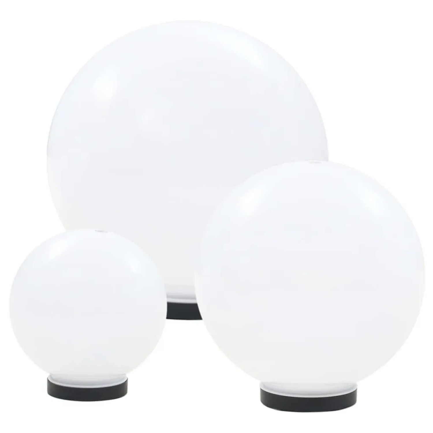 vidaXL LED-Gartenleuchten-Set 3 Tlg Kugelförmig 20/30/40 cm PMMA 50659