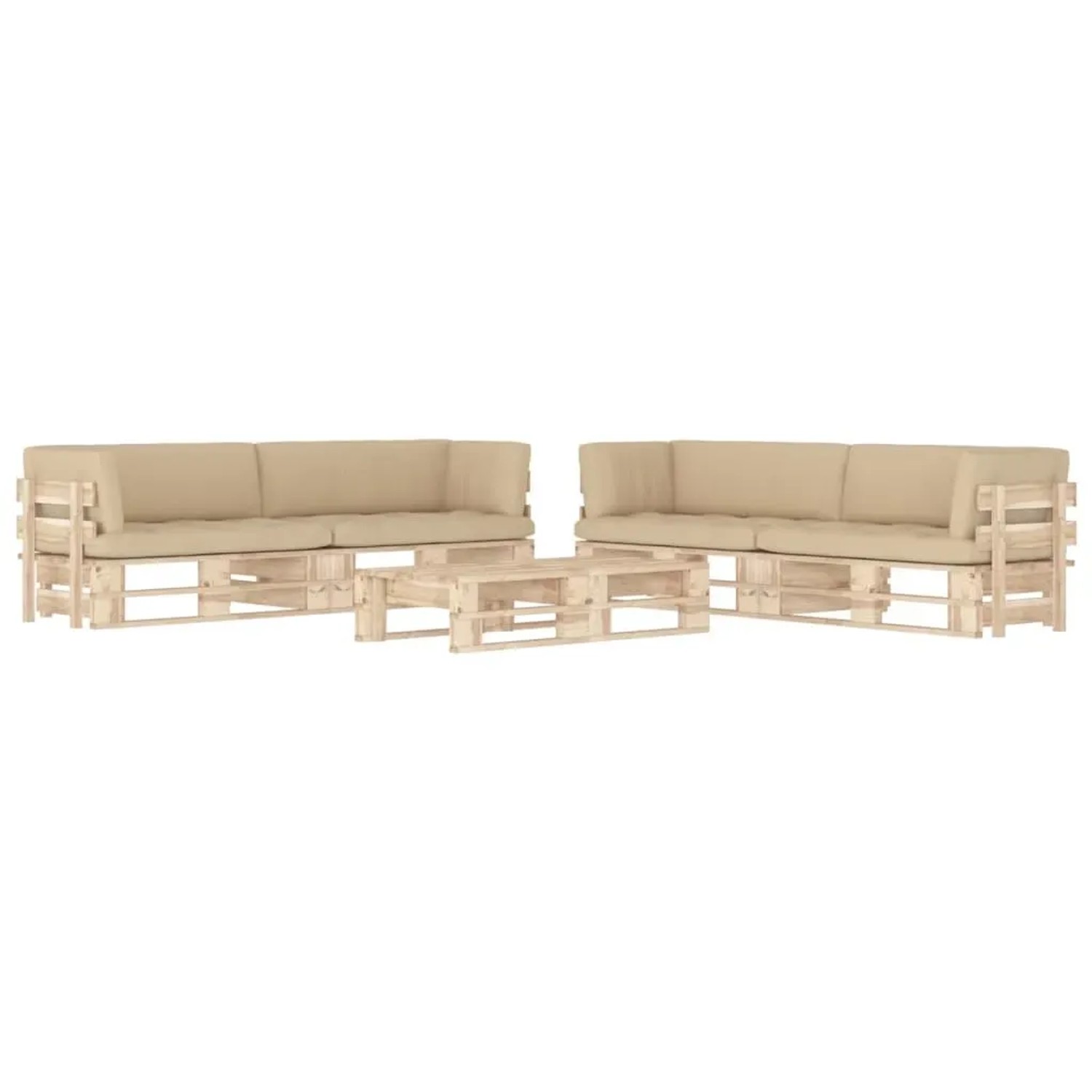 vidaXL 6-Tlg Paletten-Lounge-Set mit Kissen Imprägniertes Kiefernholz 3067036