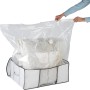 Wenko Vakuum Soft Box L, weiße Textilbox mit Vakuumbeutel für platzsparende Aufbewahrung.