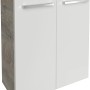 Fackelmann Waschbeckenunterschrank SBC, Eiche Natur/Weiß, 52 cm breit.