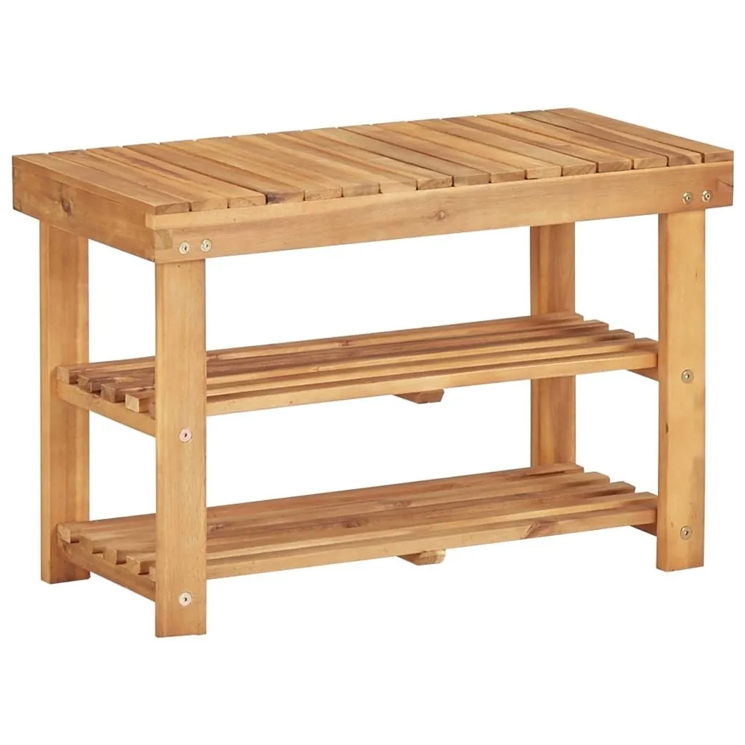 vidaXL Schuhregal 70 x 32 x 46 cm Massivholz Akazie 45930