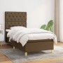 Braunes vidaXL Boxspringbett (80x200 cm) mit Matratze und Stoffbezug. Bequemes Bett mit gestepptem Kopfteil.