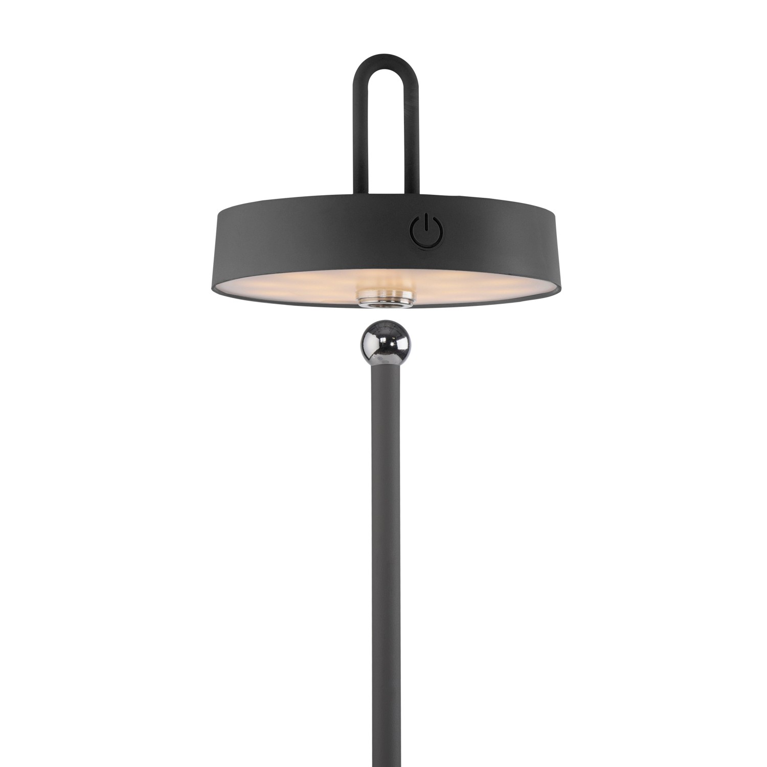 Schwarze LED-Akku-Tischleuchte Amag, 47,2 cm hoch, für Innen und Außen. Dekoleuchte mit Touchdimmer.