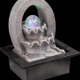 Grauer Globo LED-Brunnen Albert aus Kunststoff, Design-Tischlampe mit RGB-Farbwechsel.