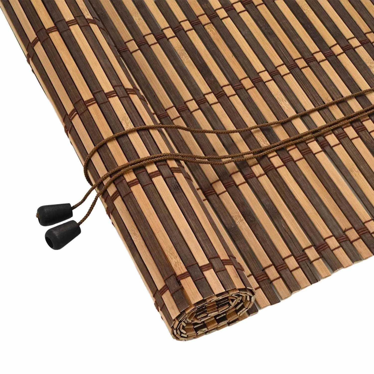 vidaXL Rollo mit Vorhängen Braun 80 x 160 cm Bambus 42006912